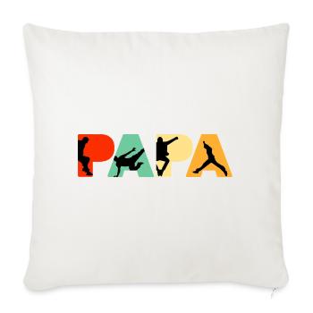 Papa de parkour Papa drôle et rétro qui fait du running libre - Housse de coussin décorative 45 x 45 cm - blanc nature - Devant
