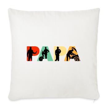 Mécanicien Papa Réparation Automobile Professionnelle Père Don - Housse de coussin décorative 45 x 45 cm - blanc nature - Devant
