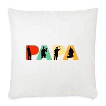 Papa Plumber Retro Tradesman Silhouette Design - Sofa pillowcase 17,3'' x 17,3'' (45 x 45 cm) - natural white - Front