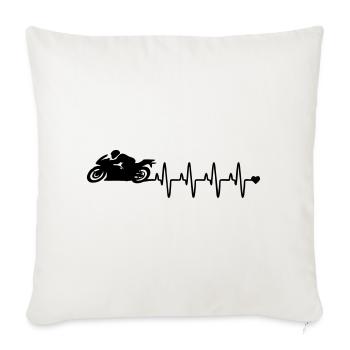 motocyclette - Housse de coussin décorative 45 x 45 cm - blanc nature - Devant