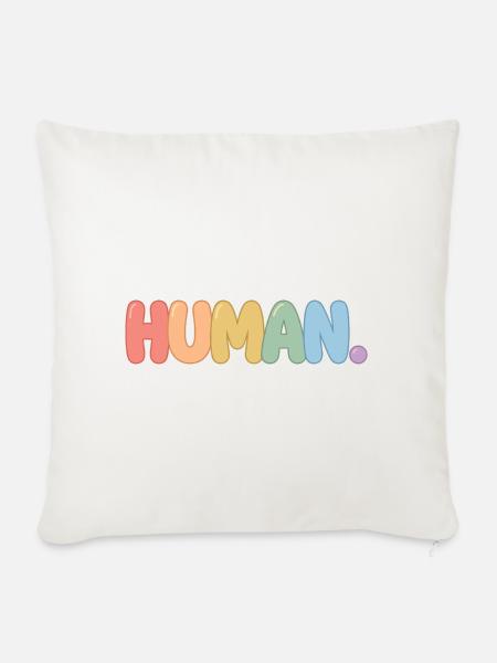Pride Month LGBTQ – Wir sind alle Menschen - Sofakissenbezug 45 x 45 cm - Naturweiß