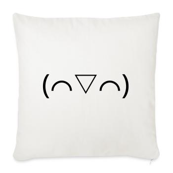 Émotique (⌒▽⌒) riante Kaomoji joyeuse - Housse de coussin décorative 45 x 45 cm - blanc nature - Devant