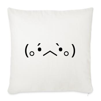 Emote triste (。 •́︿•̀｡ ) déçu - Housse de coussin décorative 45 x 45 cm - blanc nature - Devant
