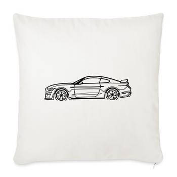 GT500 Line Silhouette – Muscle Performance Art - Sofakissenbezug 45 x 45 cm - Naturweiß  - Vorne