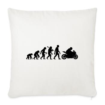 Motorrad Evolution Biker lustiger Motorradfahrer - Sofakissenbezug 45 x 45 cm - Naturweiß  - Vorne