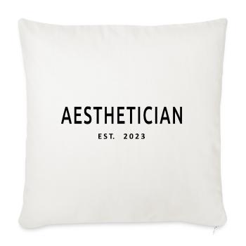 Esthéticienne Est. 2023 - Esthéticienne diplômée - Housse de coussin décorative 45 x 45 cm - blanc nature - Devant