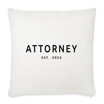Avocat Est. 2023 Avocat diplômé étudiant - Housse de coussin décorative 45 x 45 cm - blanc nature - Devant