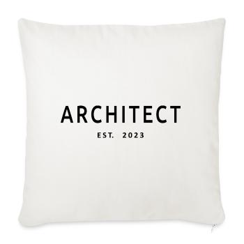 Architect Est. 2023 Graduated Architect Student - Sofa pillowcase 17,3'' x 17,3'' (45 x 45 cm) - natural white - Front