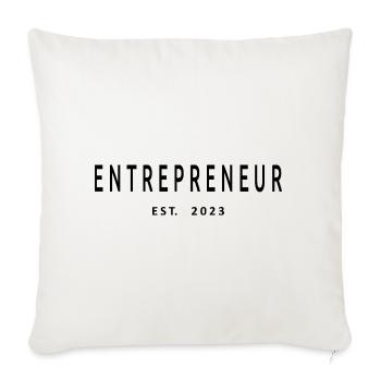 Entrepreneur Est. 2023 Cadeau d’entrepreneur diplômé - Housse de coussin décorative 45 x 45 cm - blanc nature - Devant