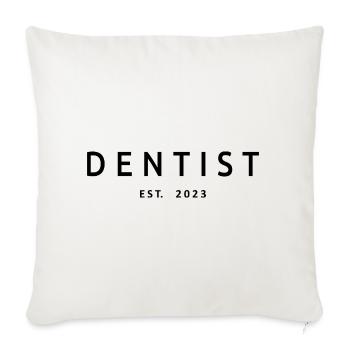 Dentiste Est. 2023 Diplômé en dentisterie Étudiant - Housse de coussin décorative 45 x 45 cm - blanc nature - Devant