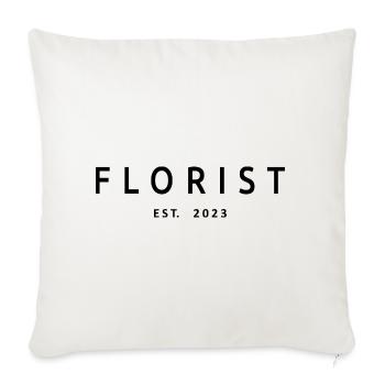 Fleuriste Est. 2023 Étudiant fleuriste diplômé - Housse de coussin décorative 45 x 45 cm - blanc nature - Devant