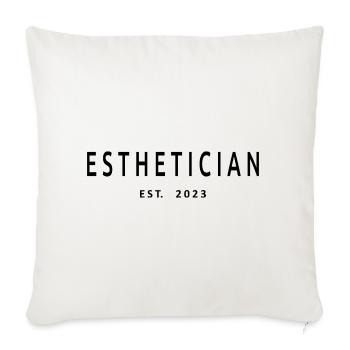 Esthéticienne Est. 2023 - Esthéticienne diplômée - Housse de coussin décorative 45 x 45 cm - blanc nature - Devant