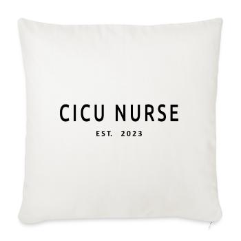CICU Nurse Est. 2023 Fier cadeau d’infirmière Hommes et femmes - Housse de coussin décorative 45 x 45 cm - blanc nature - Devant