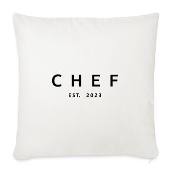 Chef Est. 2023 Graduated Chef Culinary Art Student - Sofa pillowcase 17,3'' x 17,3'' (45 x 45 cm) - natural white - Front