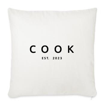 Cook Est. 2023 Stolzes Kochgeschenk für Männer und Frauen - Sofakissenbezug 45 x 45 cm - Naturweiß  - Vorne