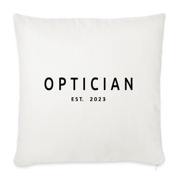 Opticien Est. 2023 Cadeau étudiant opticien diplômé - Housse de coussin décorative 45 x 45 cm - blanc nature - Devant