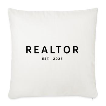 Realtor Est. 2023 Graduation Real Estate Student - Sofa pillowcase 17,3'' x 17,3'' (45 x 45 cm) - natural white - Front