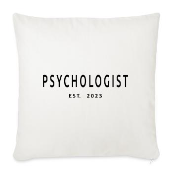 Psychologue Est. 2023 Diplôme Psychologie Cadeau - Housse de coussin décorative 45 x 45 cm - blanc nature - Devant