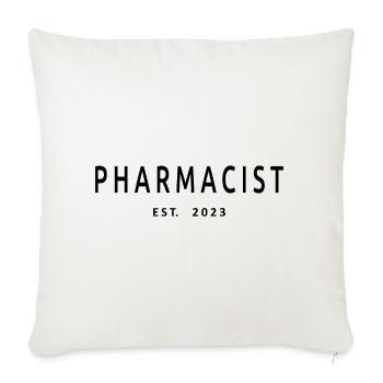 Pharmacien Est. 2023 Étudiant diplômé en pharmacie - Housse de coussin décorative 45 x 45 cm - blanc nature - Devant