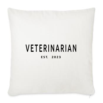 Vétérinaire Est. 2023 Vétérinaire diplômé - Housse de coussin décorative 45 x 45 cm - blanc nature - Devant