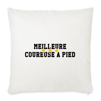 Course à Pied / Running / Jogging / Coureur - Housse de coussin décorative 45 x 45 cm - blanc nature - Devant