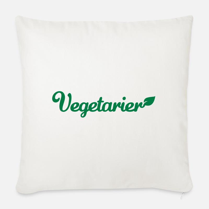 Vegetarier - Sofakissenbezug 45 x 45 cm - Naturweiß 