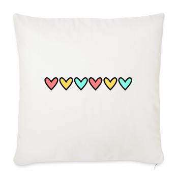 HEART. HEARTS. VALENTINE'S DAY. LOVE. LOVE. HEART - Sofa pillowcase 17,3'' x 17,3'' (45 x 45 cm) - natural white - Front