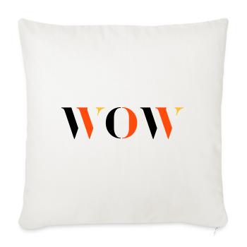 WOW dreifarbig - Sofakissenbezug 45 x 45 cm - Naturweiß  - Vorne