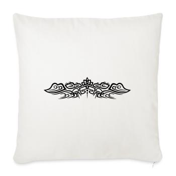 Ornement de tatouage tribal avec des crocodiles. - Housse de coussin décorative 45 x 45 cm - blanc nature - Devant