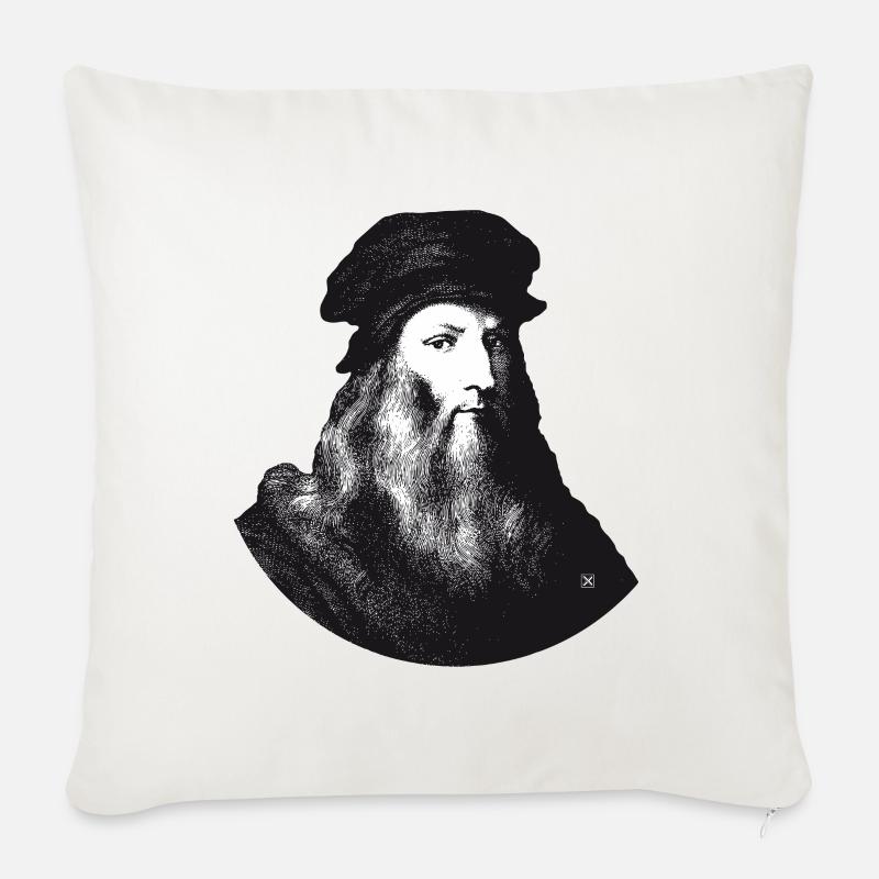 Leonardo Da Vinci - Sofakissenbezug 45 x 45 cm - Naturweiß