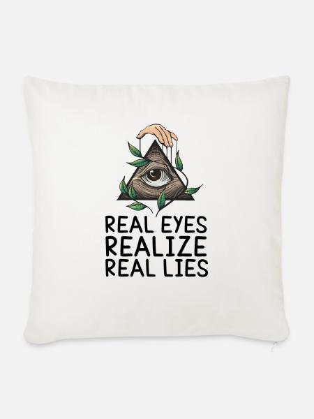 Real eyes realize real lies Illuminati - Sofakissenbezug 45 x 45 cm - Naturweiß