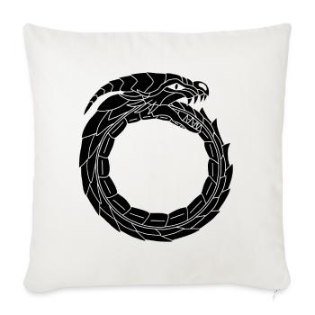 Dragon noir dévoreur - Housse de coussin décorative 45 x 45 cm - blanc nature - Devant