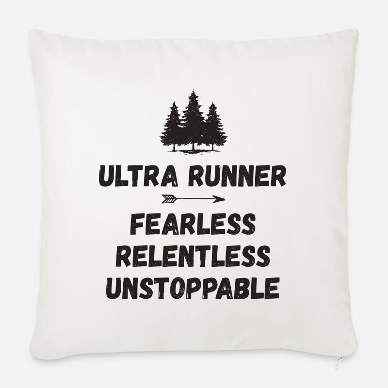 Ultra Runnner - Intrépide. Implacable. Imparable. - Housse de coussin décorative 45 x 45 cm - blanc nature