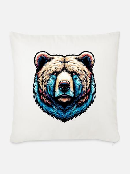 Bär - Sofakissenbezug 45 x 45 cm - Naturweiß 