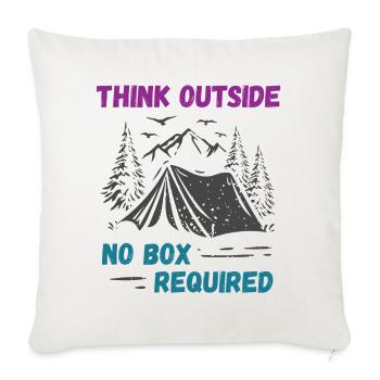 Camping, Randonnée, Forêt - Pensez à l’extérieur - Housse de coussin décorative 45 x 45 cm - blanc nature - Devant