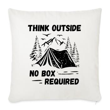 Camping, Randonnée, Forêt - Pensez à l’extérieur - Housse de coussin décorative 45 x 45 cm - blanc nature - Devant