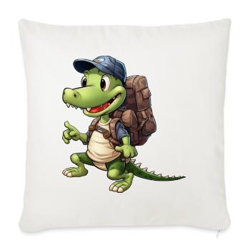 Randonnée crocodile / Alpinisme Crocodiles - Housse de coussin décorative 45 x 45 cm - blanc nature - Devant