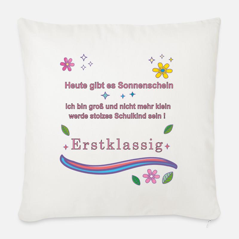 Schulkind Erstklassig - Sofakissenbezug 45 x 45 cm - Naturweiß