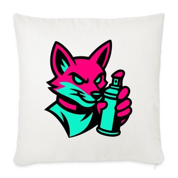 Graffiti Renard - Housse de coussin décorative 45 x 45 cm - blanc nature - Devant