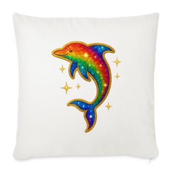 Rainbow Dolphin Glitter - Sofa pillowcase 17,3'' x 17,3'' (45 x 45 cm) - natural white - Front