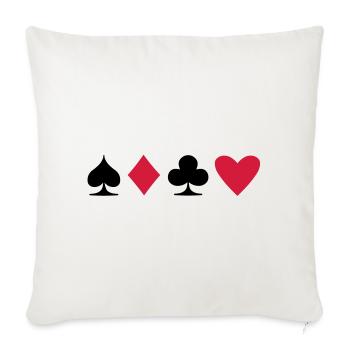 Poker Suit - Sofakissenbezug 45 x 45 cm - Naturweiß  - Vorne