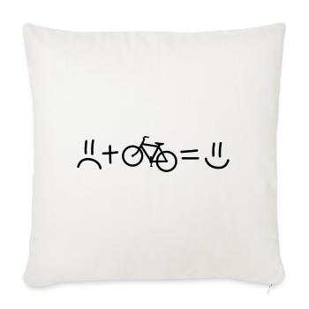 Radfahren glücklich Fahrrad Radfahrer Geschenkidee - Sofakissenbezug 45 x 45 cm - Naturweiß  - Vorne