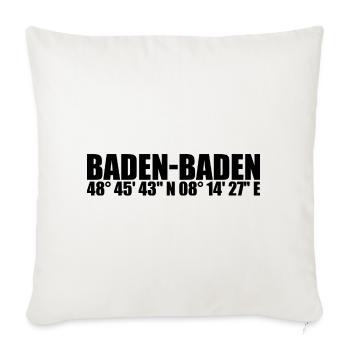 Baden-Baden Koordinaten - Sofakissenbezug 45 x 45 cm - Naturweiß  - Vorne