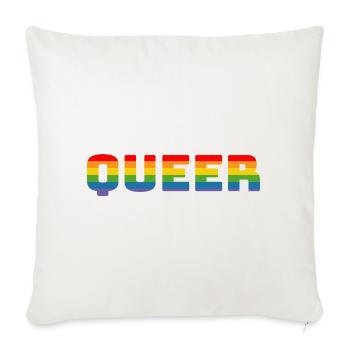Rainbow queer LGBT CSD Shirt lgbtqi queer - Sofa pillowcase 17,3'' x 17,3'' (45 x 45 cm) - natural white - Front