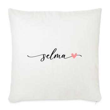 Selma Name Kalligrafie Schrift - Sofakissenbezug 45 x 45 cm - Naturweiß  - Vorne