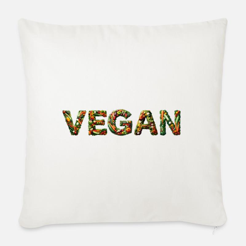 Vegan – Plant Based aus Obst & Gemüse - Sofakissenbezug 45 x 45 cm - Naturweiß 