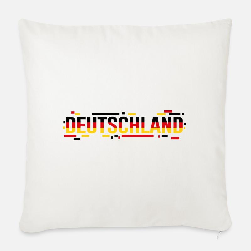 DEUTSCHLAND – Glitch Flag Style Typography - Sofakissenbezug 45 x 45 cm - Naturweiß 