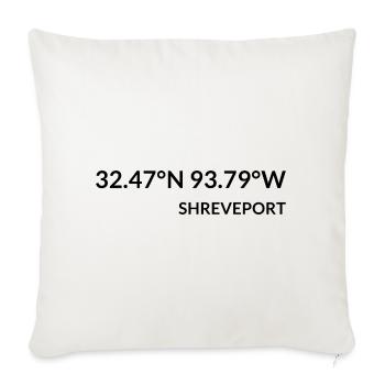 Shreveport, Louisiana, USA Coordinates - Sofa pillowcase 17,3'' x 17,3'' (45 x 45 cm) - natural white - Front