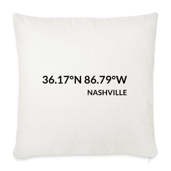 Nashville, Tennessee, États-Unis Coordonnées - Housse de coussin décorative 45 x 45 cm - blanc nature - Devant