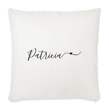 Patricia Prénom décoratif - Housse de coussin décorative 45 x 45 cm - blanc nature - Devant